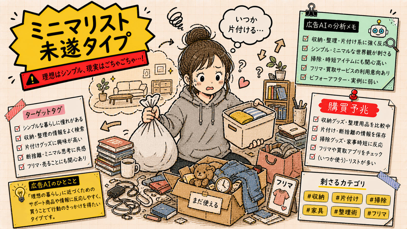 白紙をAIに渡したい効率ロマン派の広告人格タイプ画像