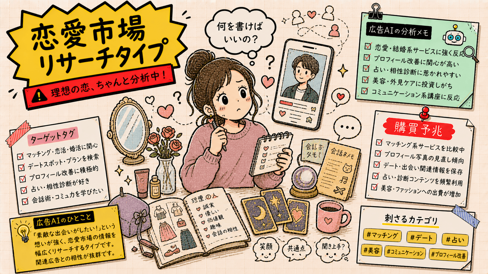 見た目メンテ三種盛りタイプの広告人格タイプ画像