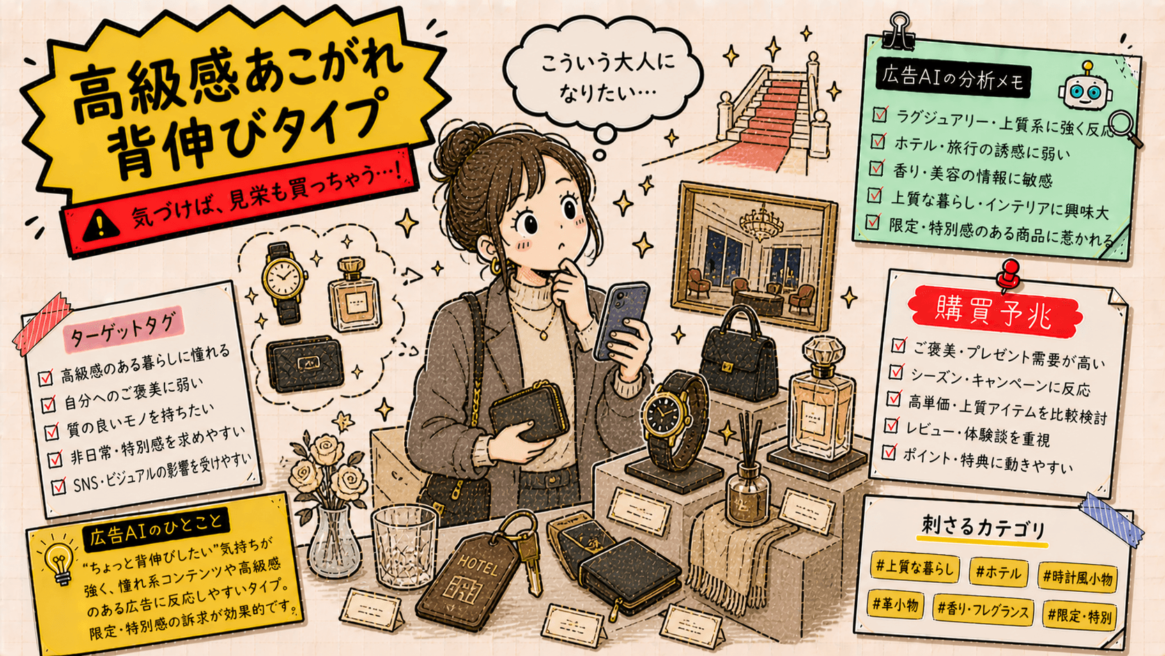 別世界への通勤定期タイプの広告人格タイプ画像