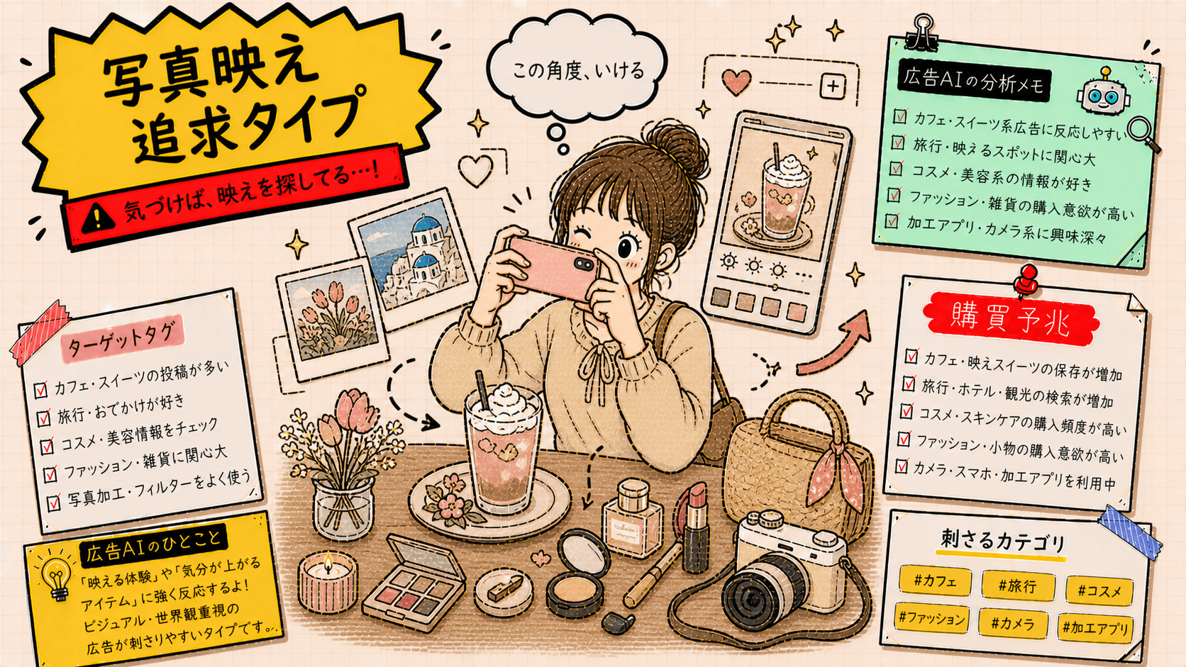 自己投資を積み増す白紙恐怖タイプの広告人格タイプ画像