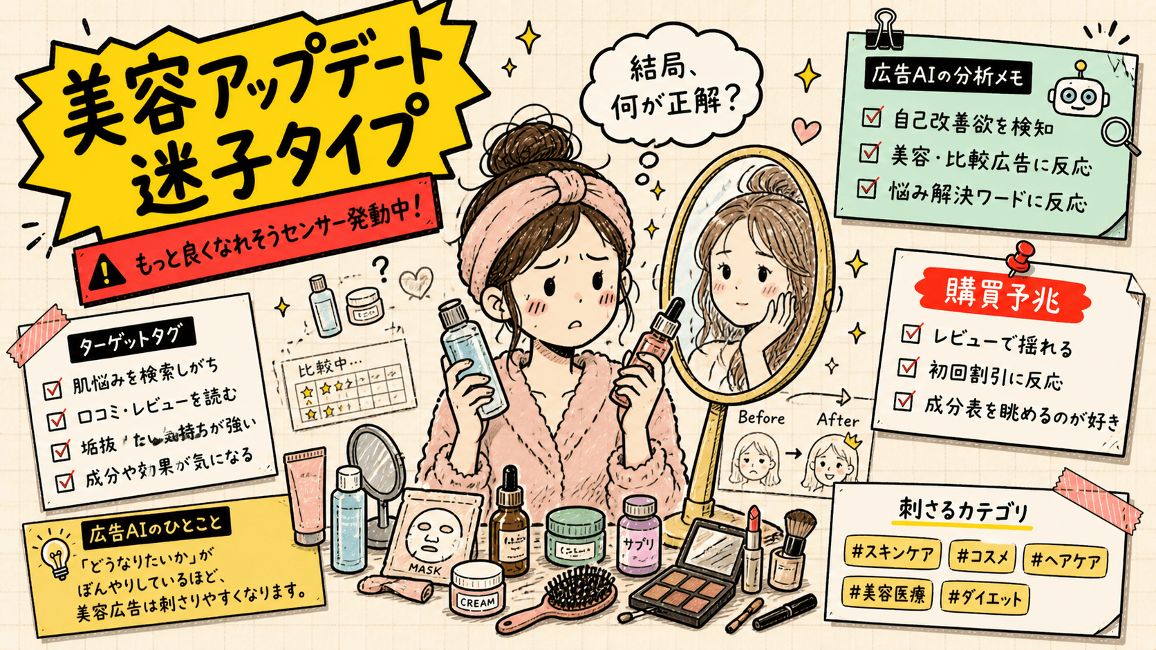 未来不安フル装備タイプの広告人格タイプ画像