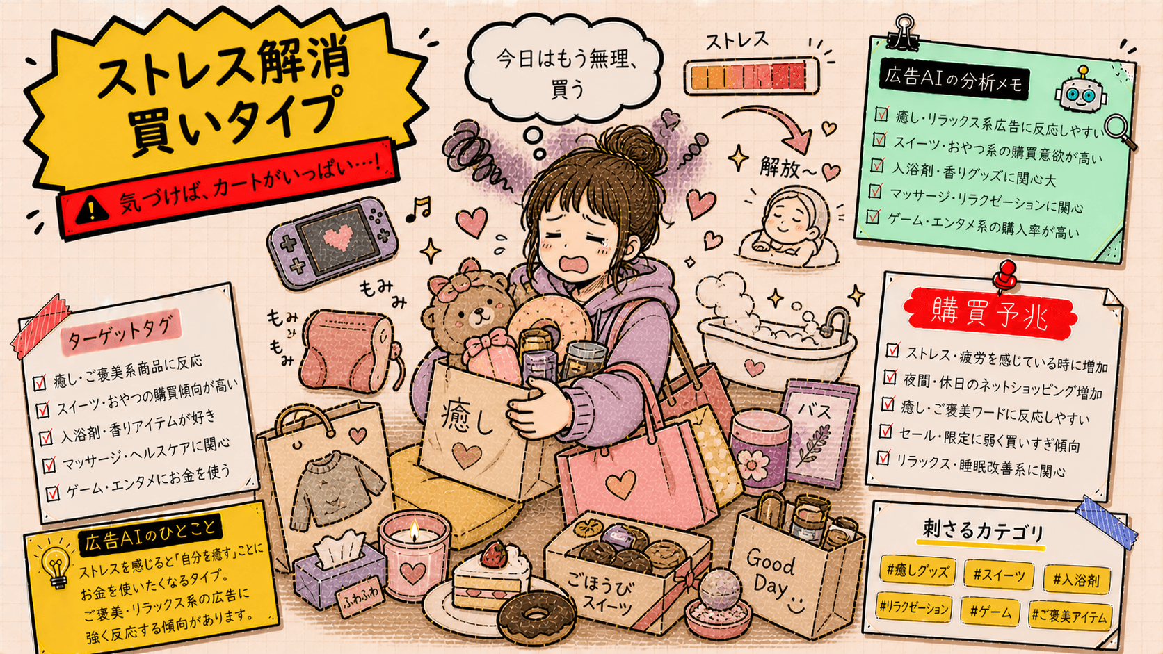 小銭を未来に変換する副業派の広告人格タイプ画像