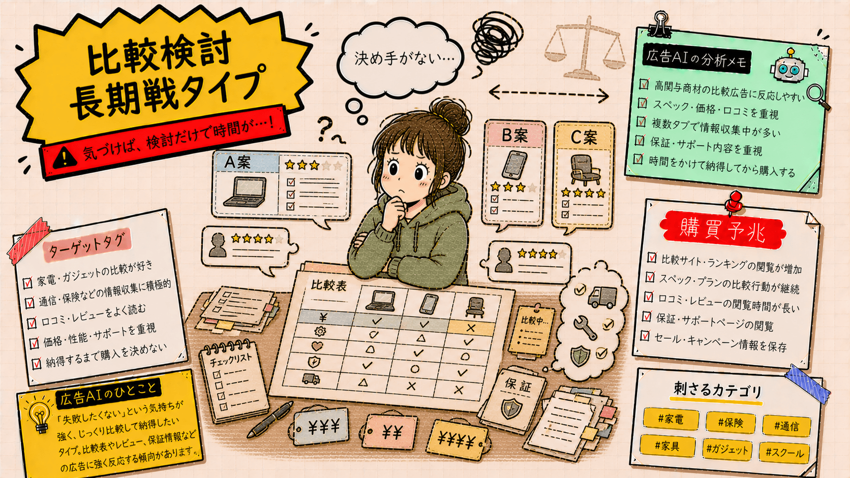 解約と還元で勝ちたい生活会計士の広告人格タイプ画像
