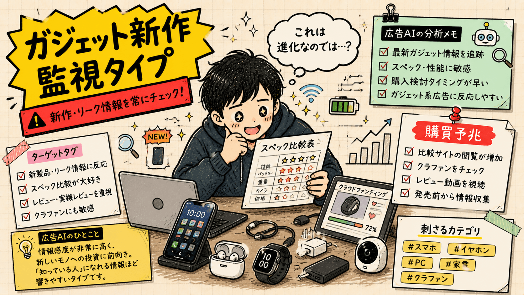 理想条件の粒度が高いタイプの広告人格タイプ画像
