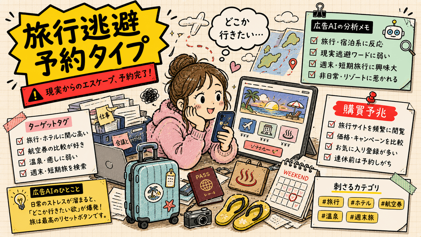 無料診断に弱い自己分析中毒タイプの広告人格タイプ画像